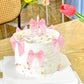 Keaziu 20 Pack Bow Cupcake Toppers Fabric and Card 2x0.05 Pink 4 for Birthday Party Decorations