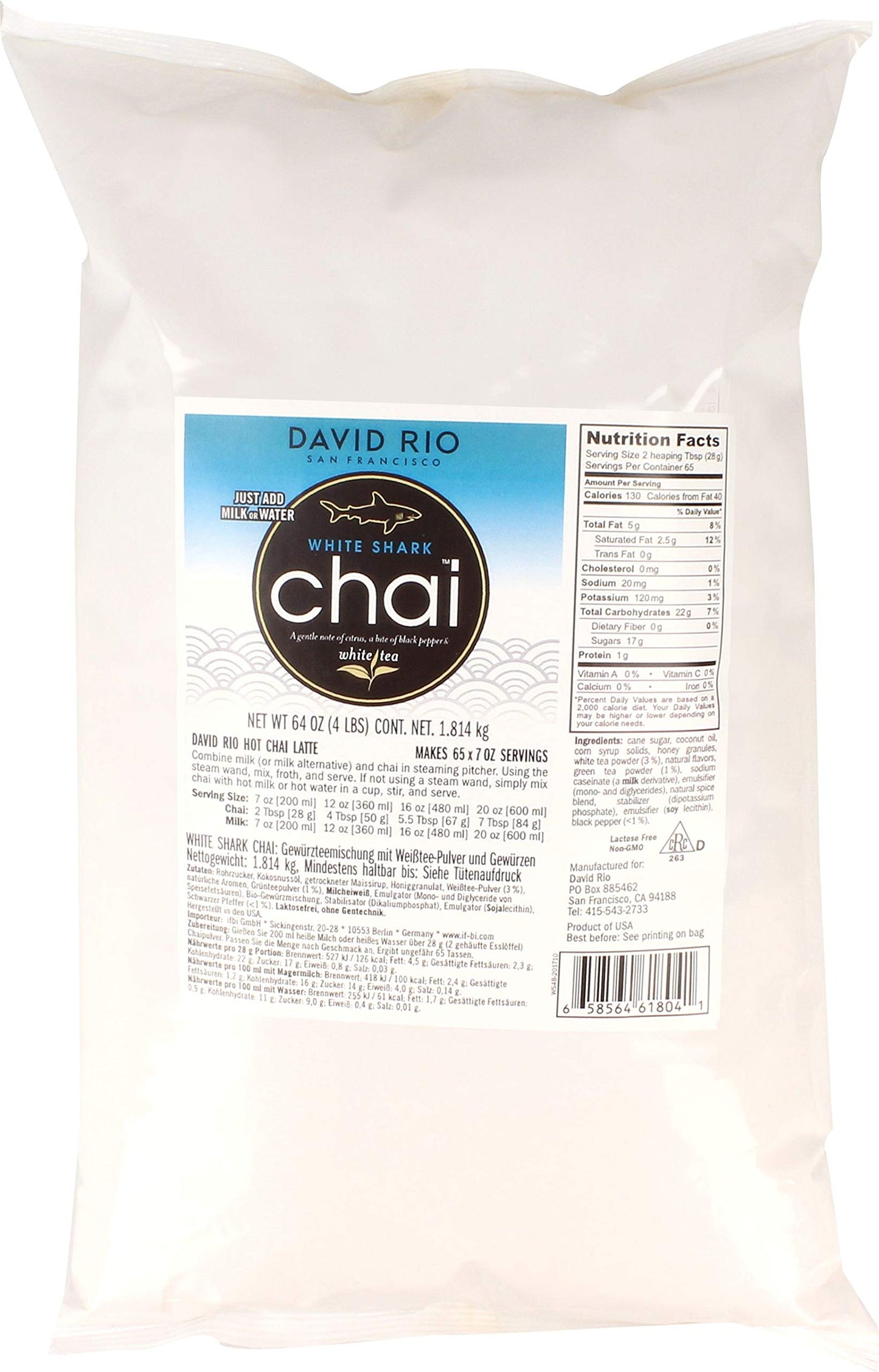 David Rio White Shark Chai - 64 Ounce Pack - Model 11017