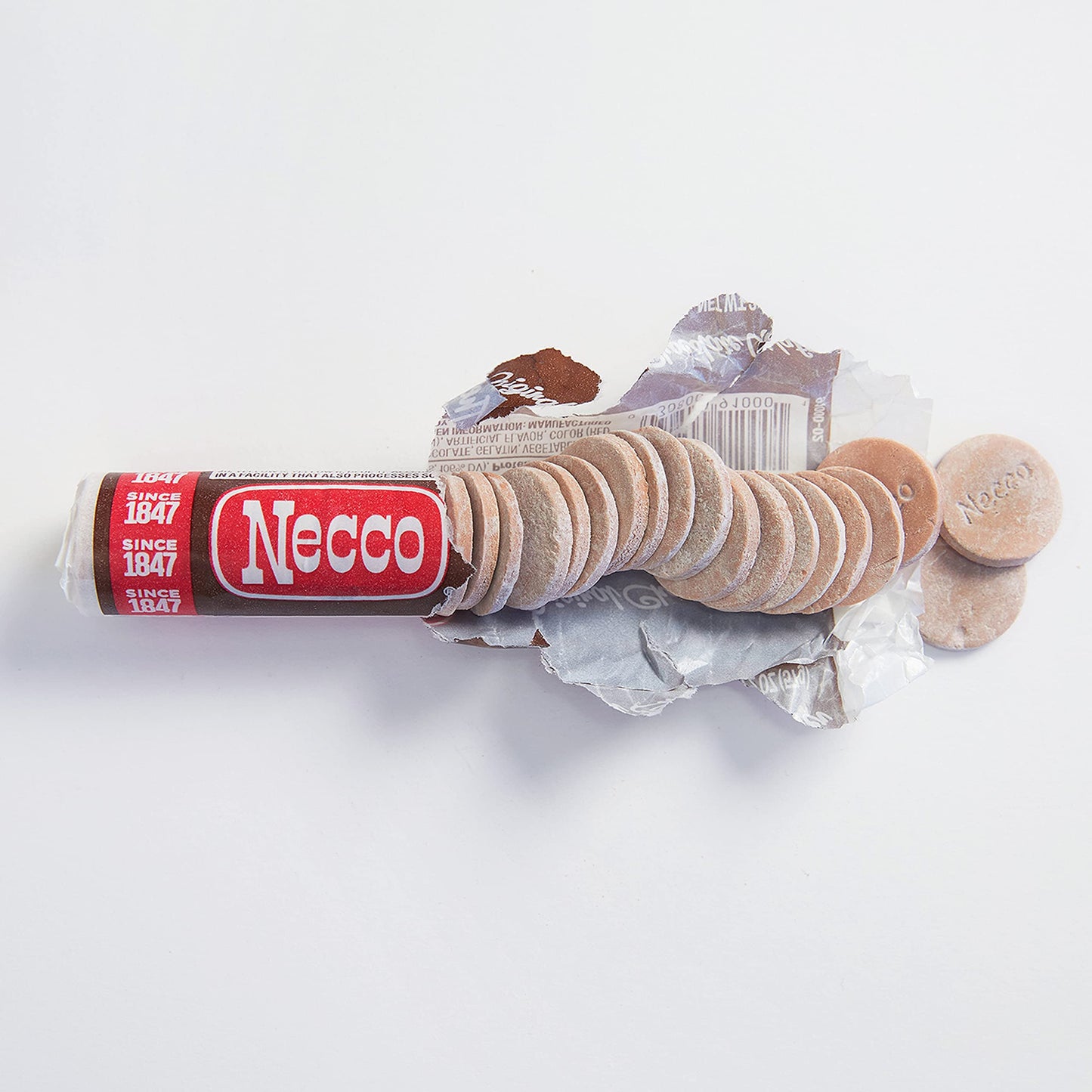 Necco Wafers, Chocolate Wafers Display Pack, 2-Ounce Rolls (Pack of 24)
