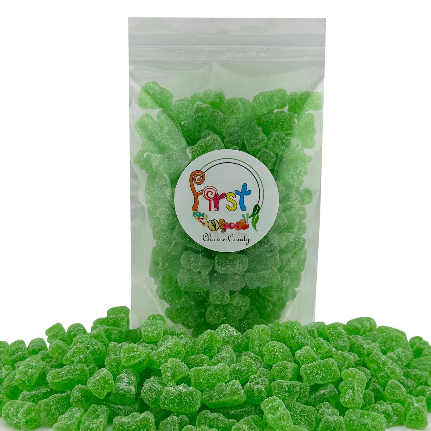 FirstChoiceCandy Sour Wacky Gummy Fun Bears, Sour Tangy Green Apple, 2.2 Pound Pack