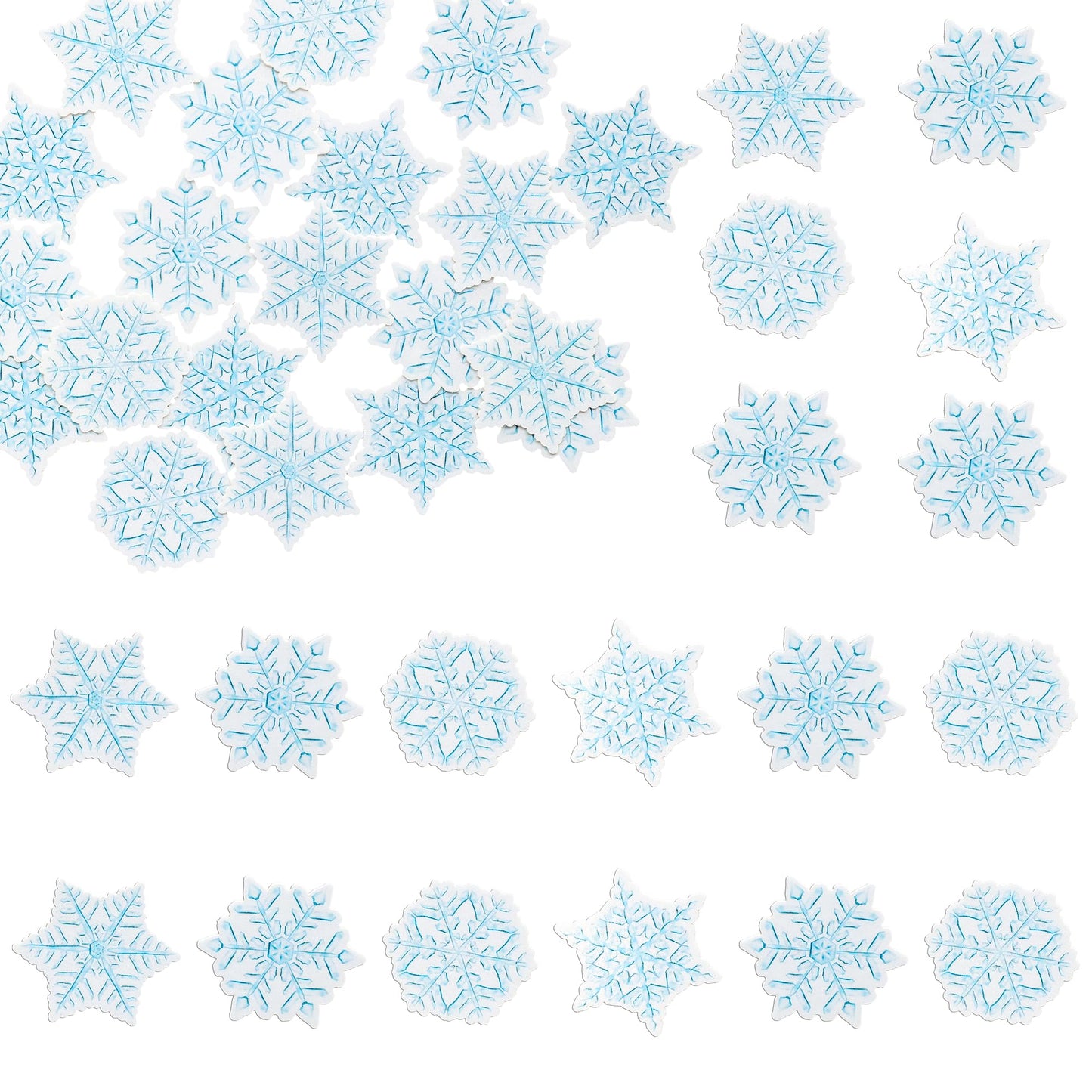 Gyufise 60Pcs Edible Snowflake Cupcake Toppers And Cake Decorations - Wafer Paper Sprinkles For Christmas Winter Holiday Theme P