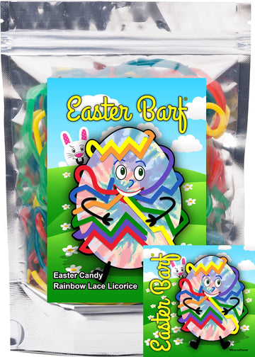 Easter Barf Rainbow Lace Licorice Funny Unique Easter Basket Gag Gift Candy for Birthday Girls, Boys and Teens