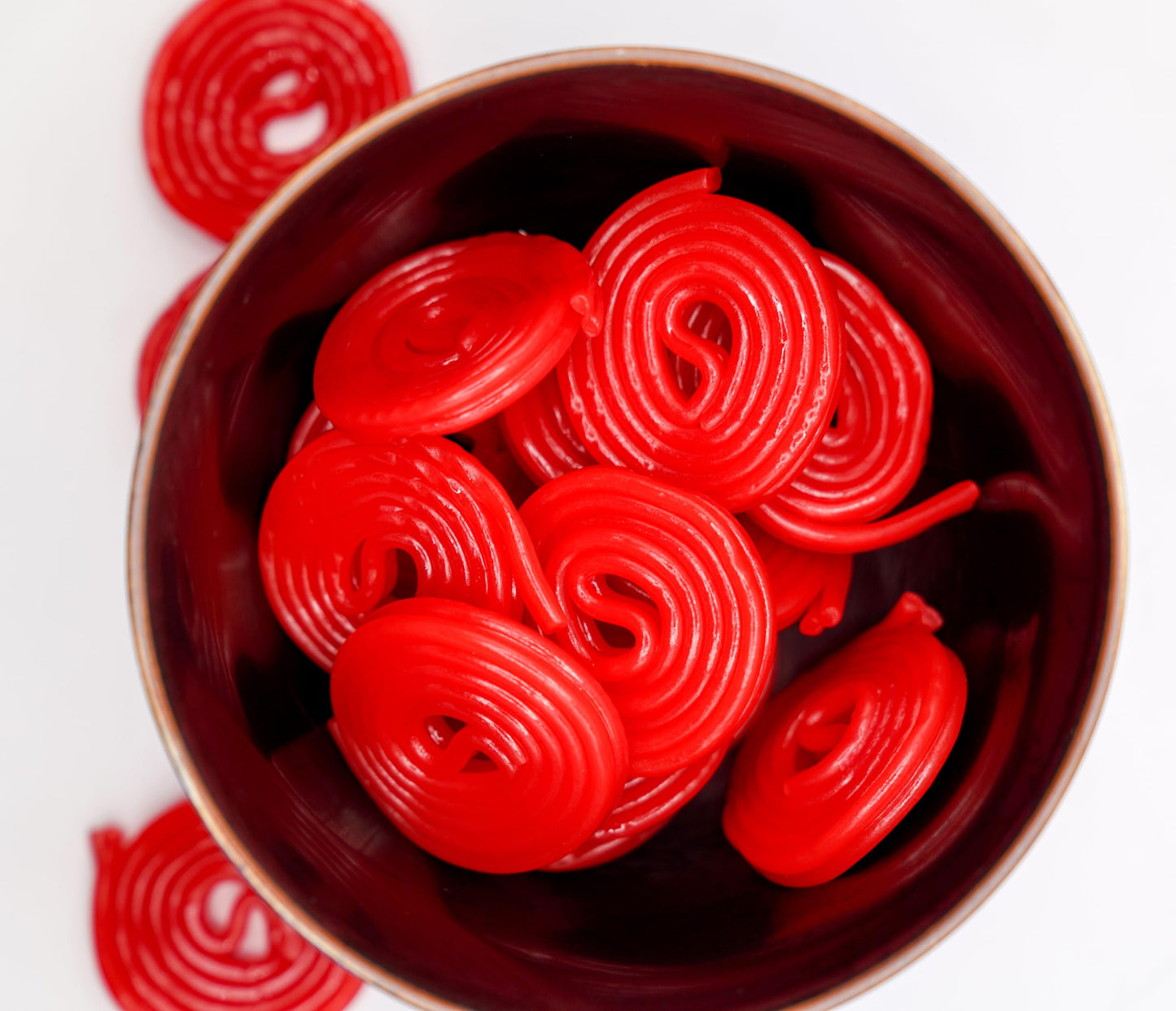 Red Strawberry Licorice Wheels - 2 Lbs Of Bulk Fresh Sweet Licorice. Approximately 80 Wheels Per Bag