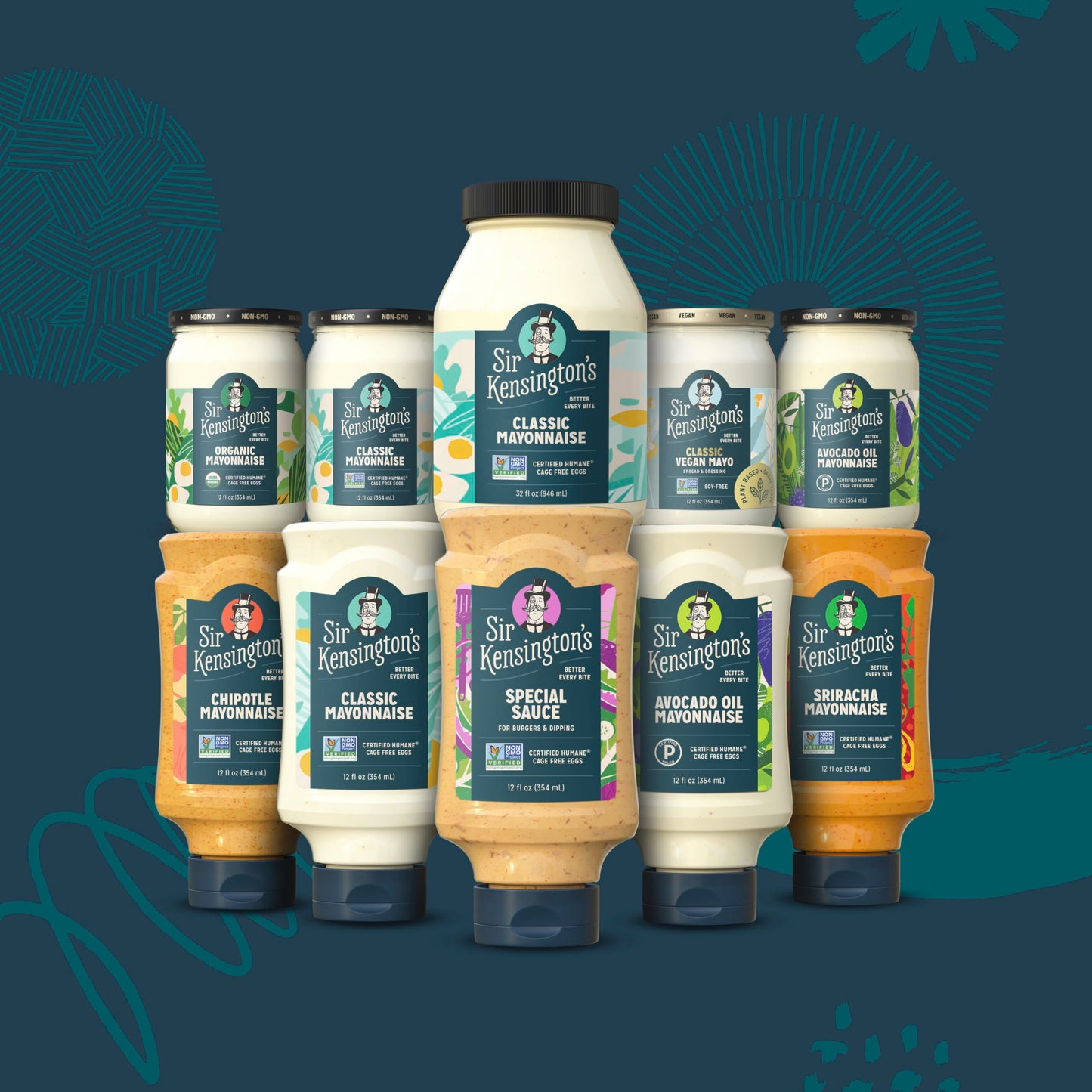 Sir Kensingtons Mayonnaise Classic Mayo Gluten Free, Non- GMO Project Verified, Certified Humane Free Range Eggs, Shelf-Stable