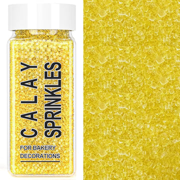 Yellow Sanding Sugar Sprinkles, 4.6 oz Edible Sparkling Sugar Crystals for Baking Topping, Cupcakes, Cookies, Ice Cream & Cake D