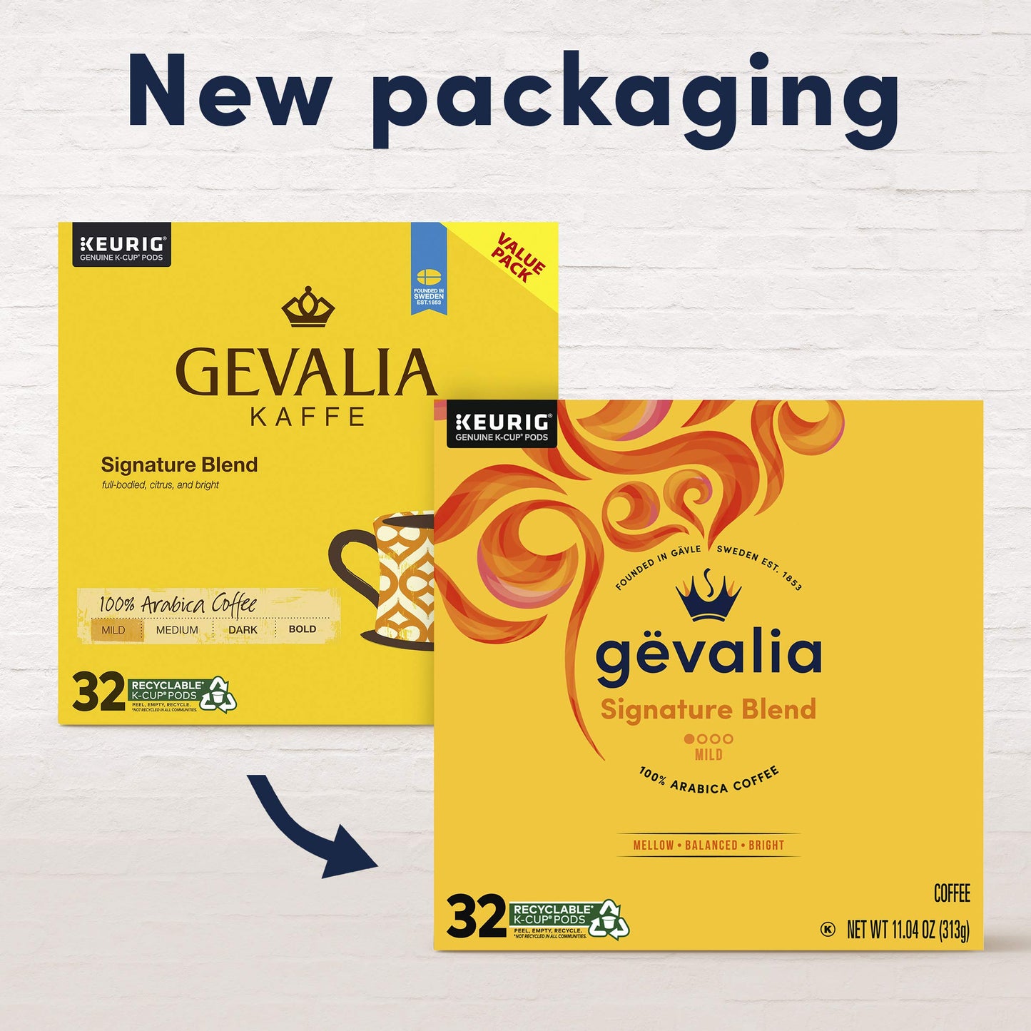 Gevalia Signature Blend Mild Light Roast K-Cup Coffee Pods (32 ct Box)
