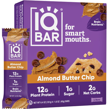 IQBAR, Almond Butter Chip, 4 count