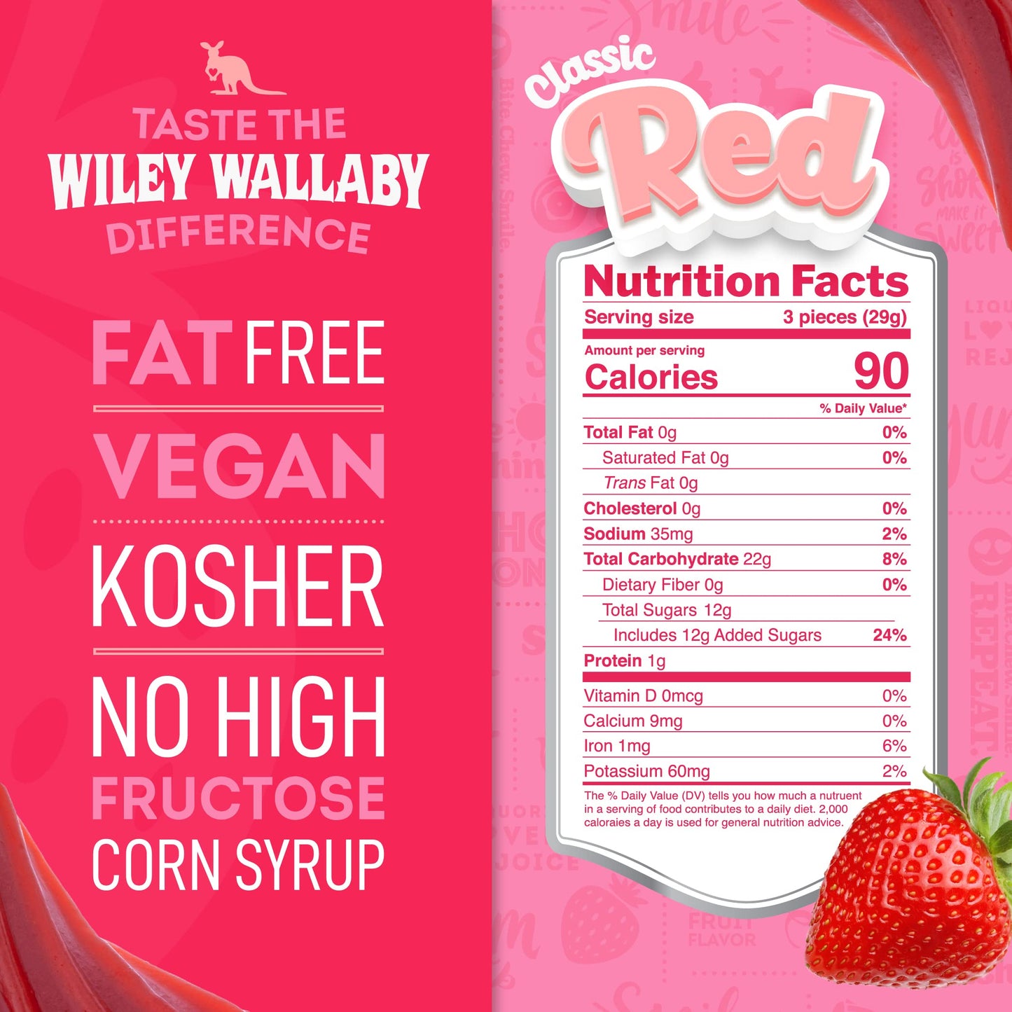 Wiley Wallaby Licorice 24 Ounce Classic Gourmet Soft & Chewy Australian Red Licorice Candy Twists, 2 Pack