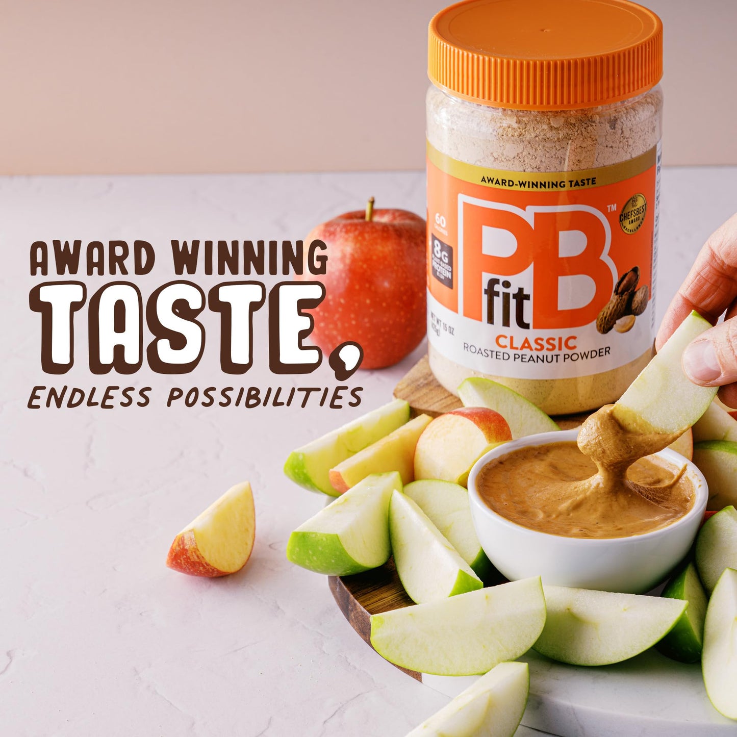 PBfit All-Natural Peanut Butter Powder 15 Ounce, Peanut Butter Powder from Real Roasted Pressed Peanuts, Low in Fat High in Prot
