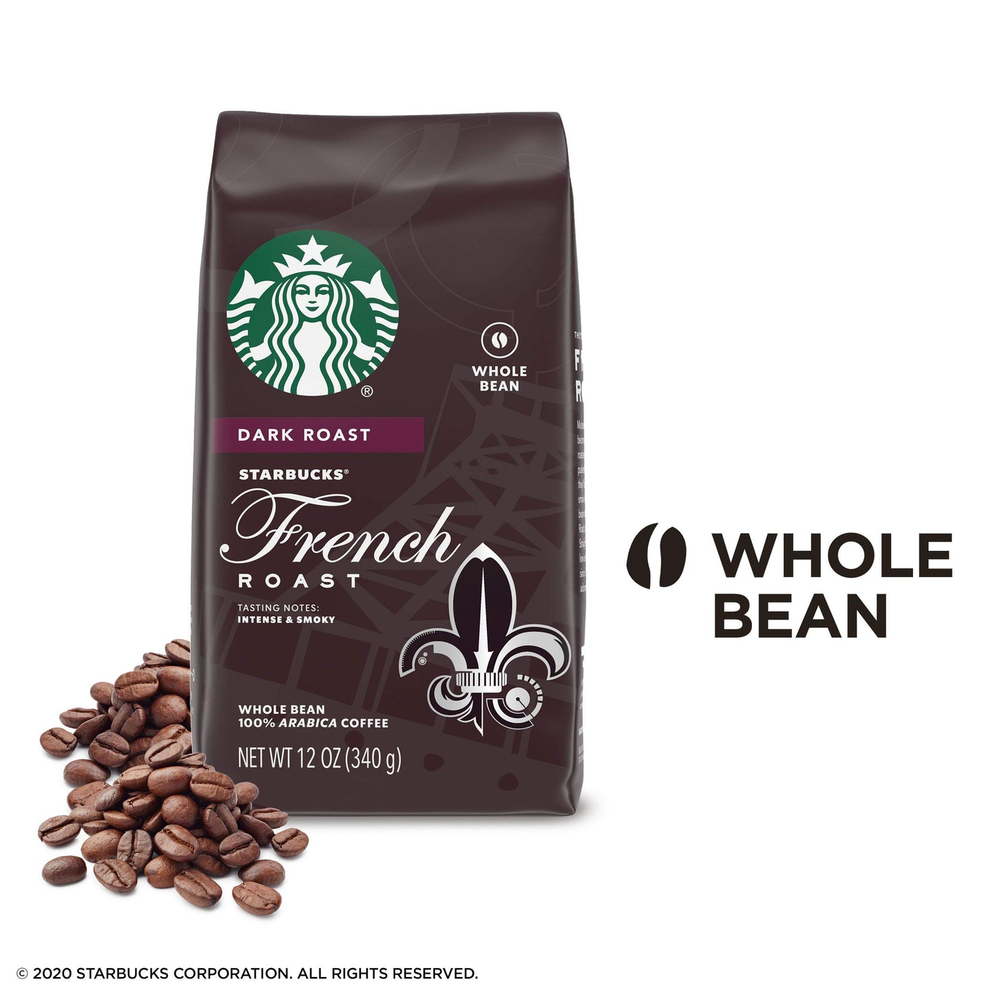 Starbucks Dark Roast Whole Bean Coffee — French Roast — 100% Arabica — 1 Bag (12 Oz.)