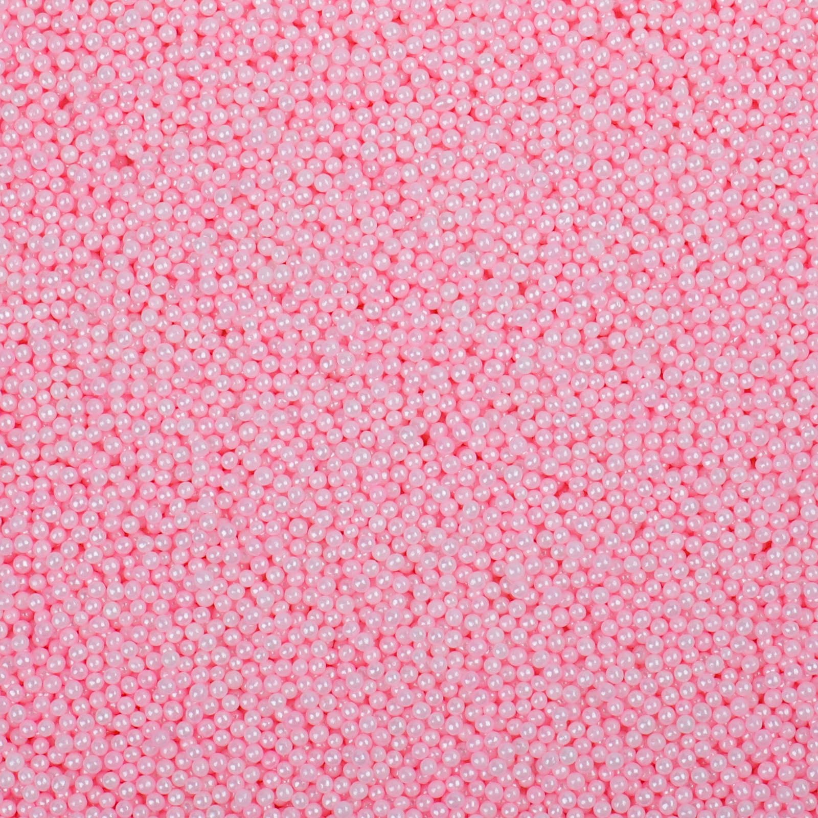Light Pink Nonpareils Sprinkles - 2mm Edible Mini Pearl Sprinkles for Cake Decorating, Cupcake, Cookie, Baking, Donuts, Ice Crea