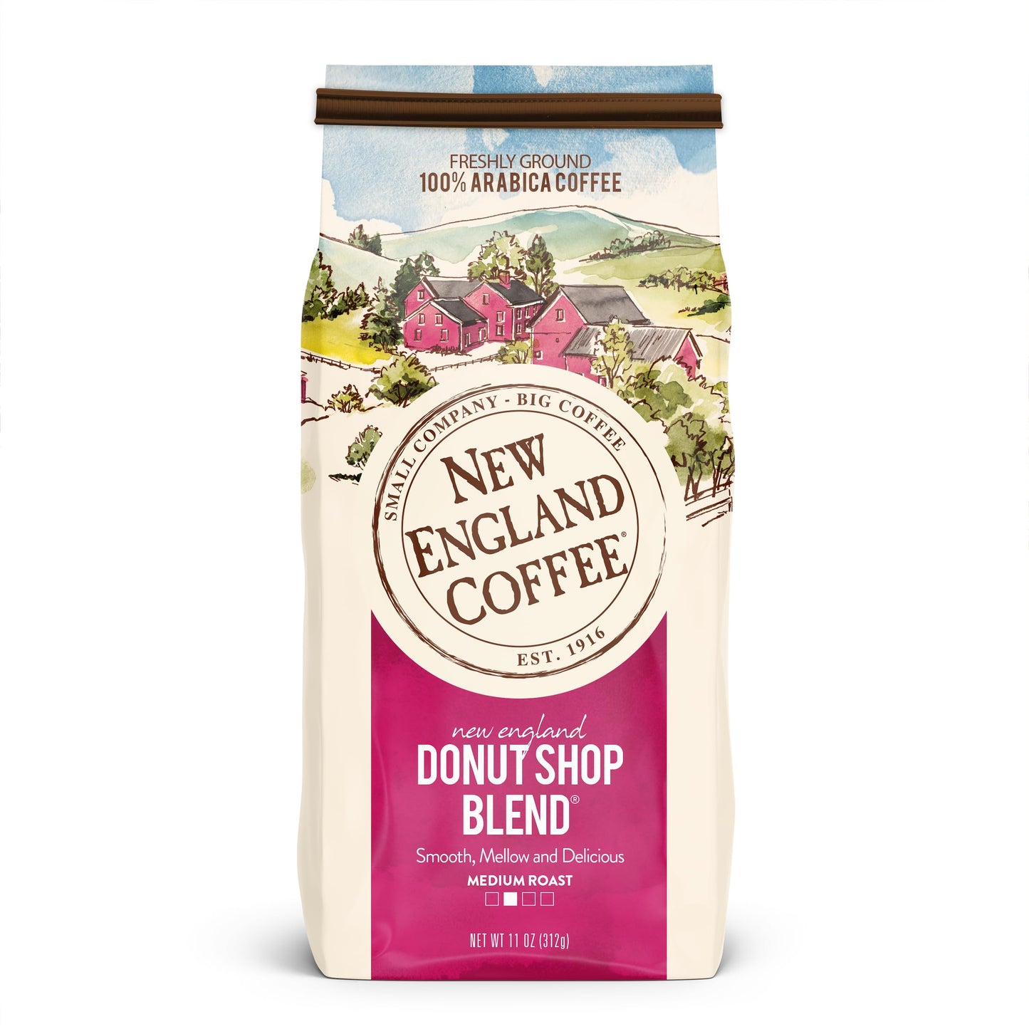 New England Coffee Donut Shop Blend Medium Roast Ground Coffee  18Oz Bag (Pack Of 4)