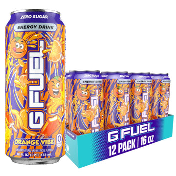 G Fuel Energy Drink, Orange Creamsicle, Sugar Free, 300mg Caffeine, 16 oz Cans, 12-Pack