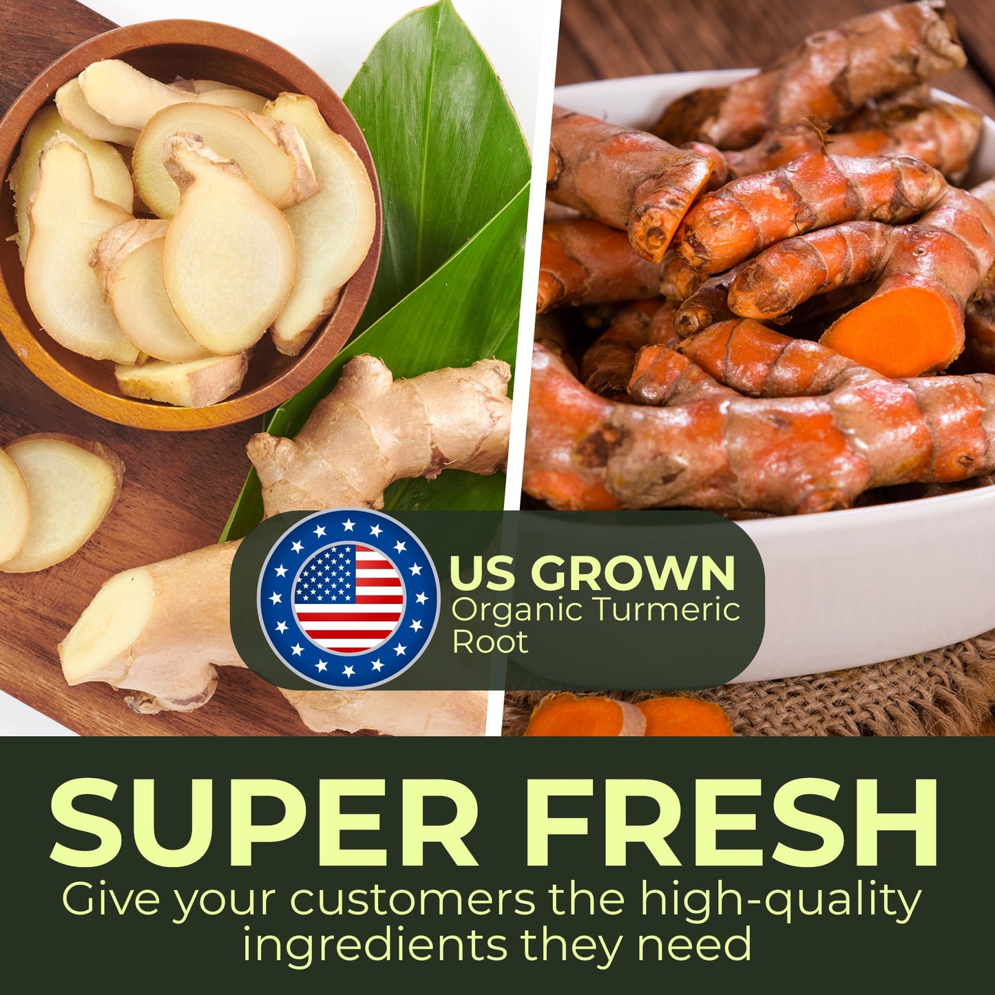 Turmeric Zone Organic Turmeric and Ginger Root Blend, 12 Lbs, Premium Quality, Support American Farmers