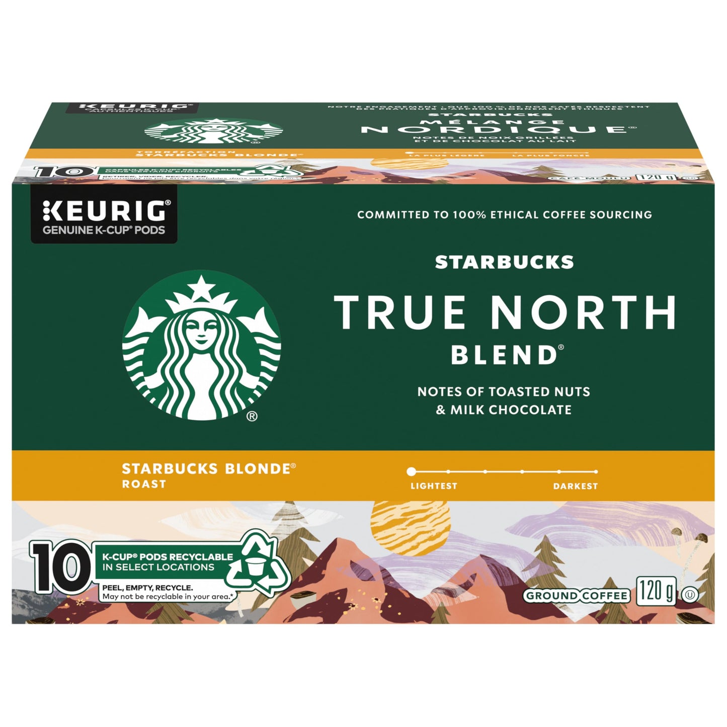 True North Blend Blonde Roast Coffee, K-cup Pods, 10 count, 120g/4 oz. Box (Imported from Canada)