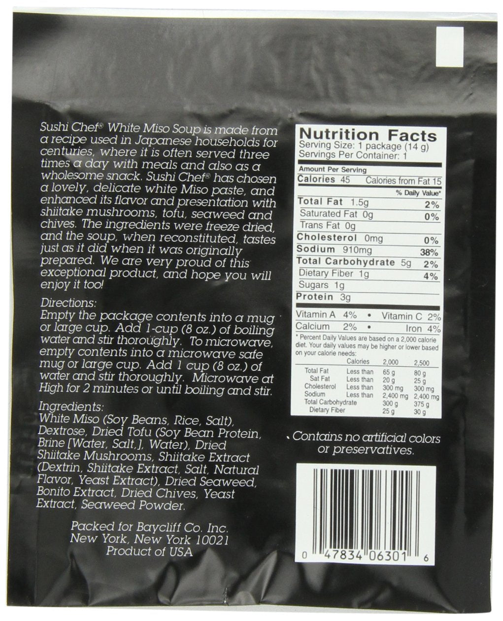 Sushi Chef White Miso Soup Mix, 0.50-Ounce Packets (Pack Of 24)
