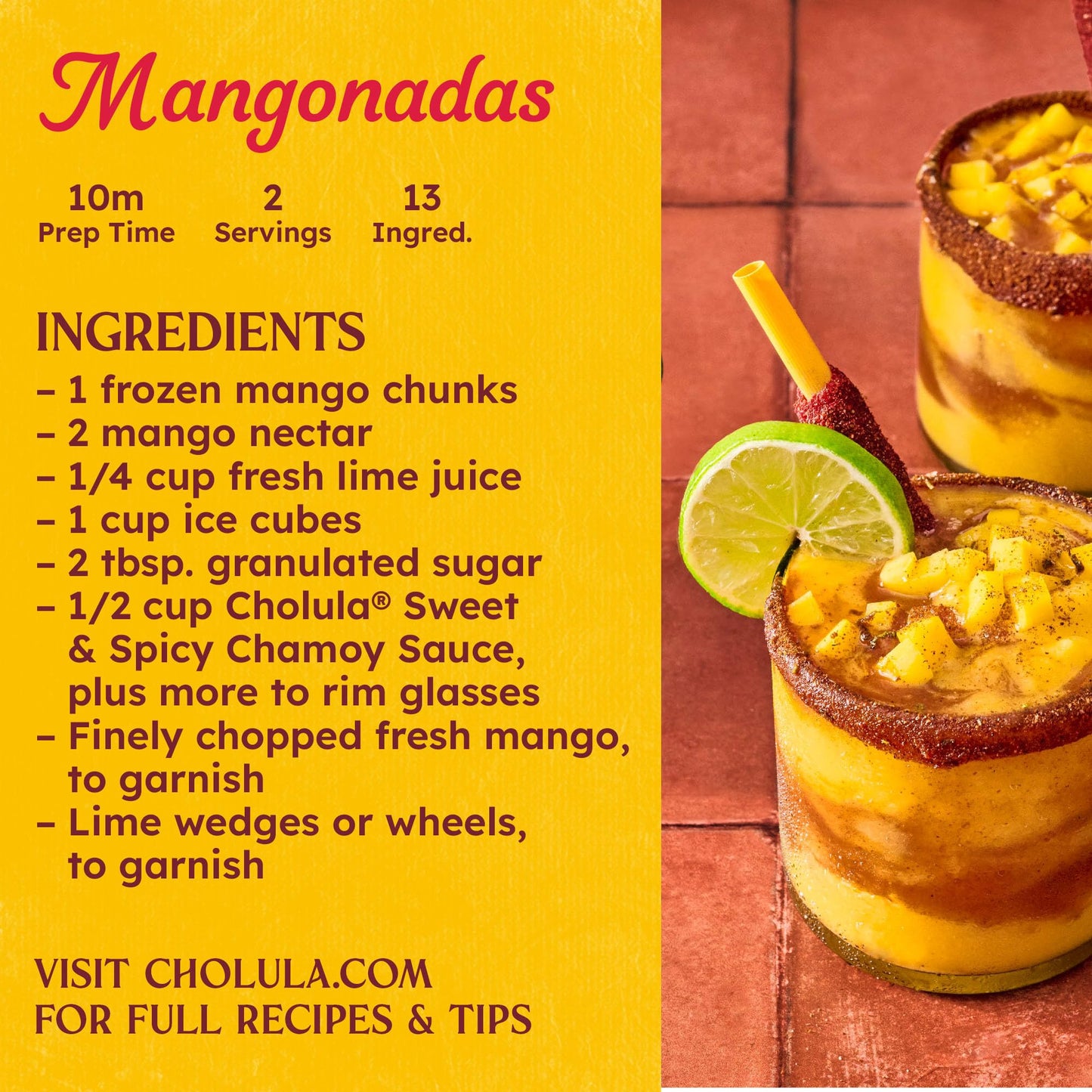 Cholula Chamoy Sauce, Sweet & Spicy, Tangy Drizzle Sauce with Arbol Chiles and Sweet Hibiscus, For Fruit, Cocktails, Desserts an