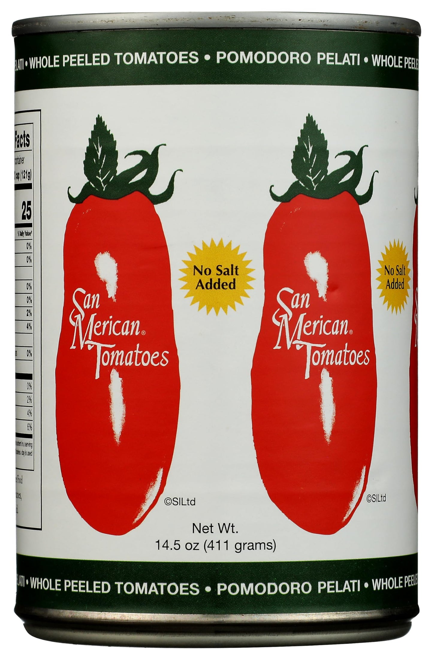 San Merican Tomato No Salt Added Whole Peeled Tomatoes, 14.5 Oz