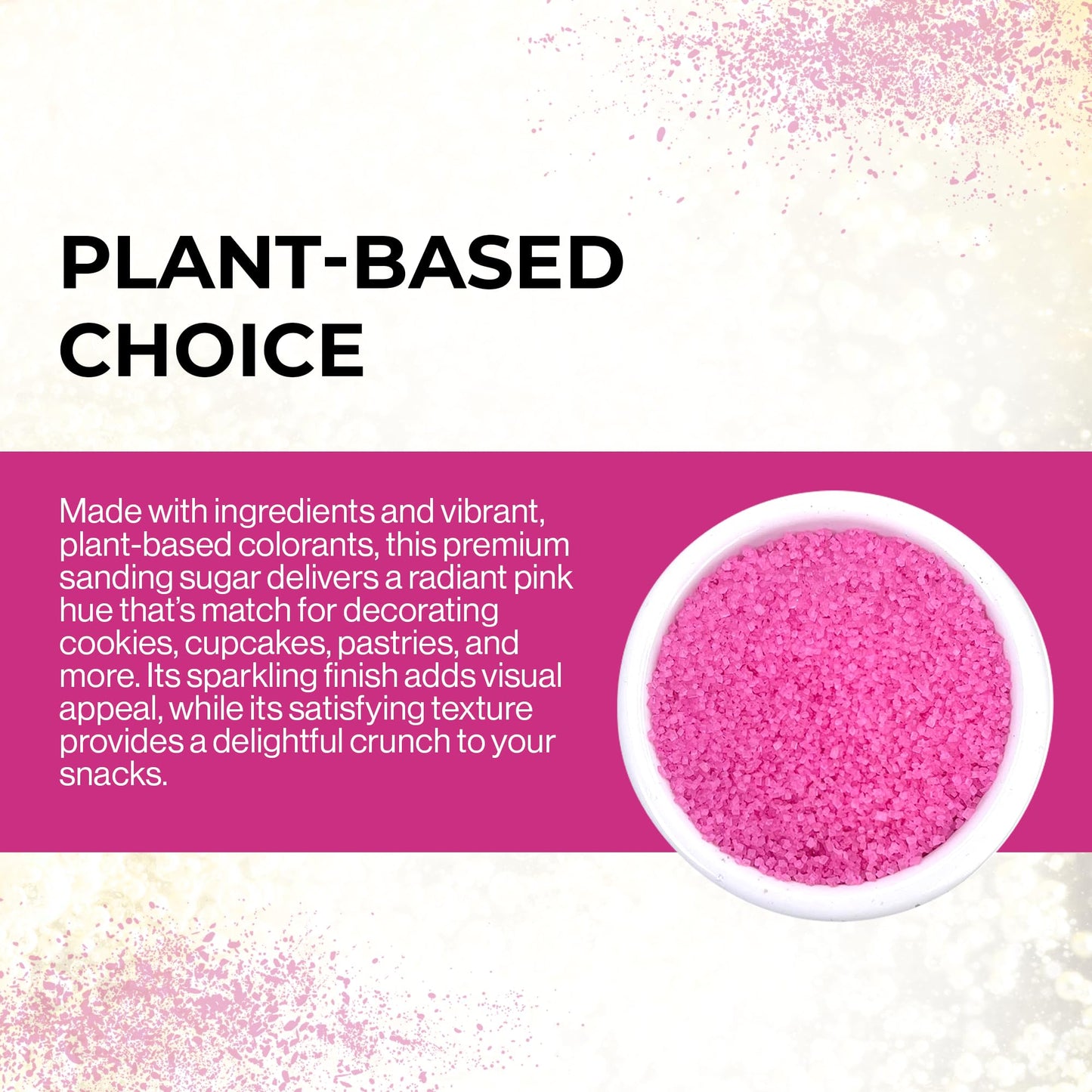 Ultimate Baker - Sanding Sugar, Pink - Vibrant Color Baking & Decorating Sugar With Premium Texture For Desserts & Confections -