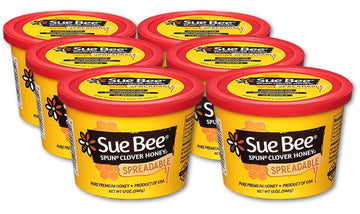 Sue Bee Clover Honey, 12 Ounce (Pack of 6) - Pure Premium Honey from USA Beekeepers