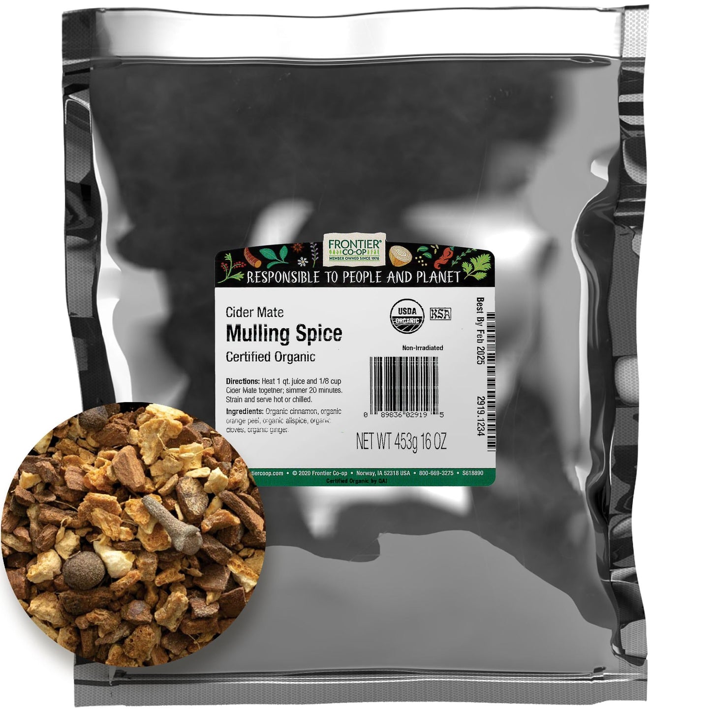 Frontier Co-Op Organic Cider Mate Mulling Spice 1Lb