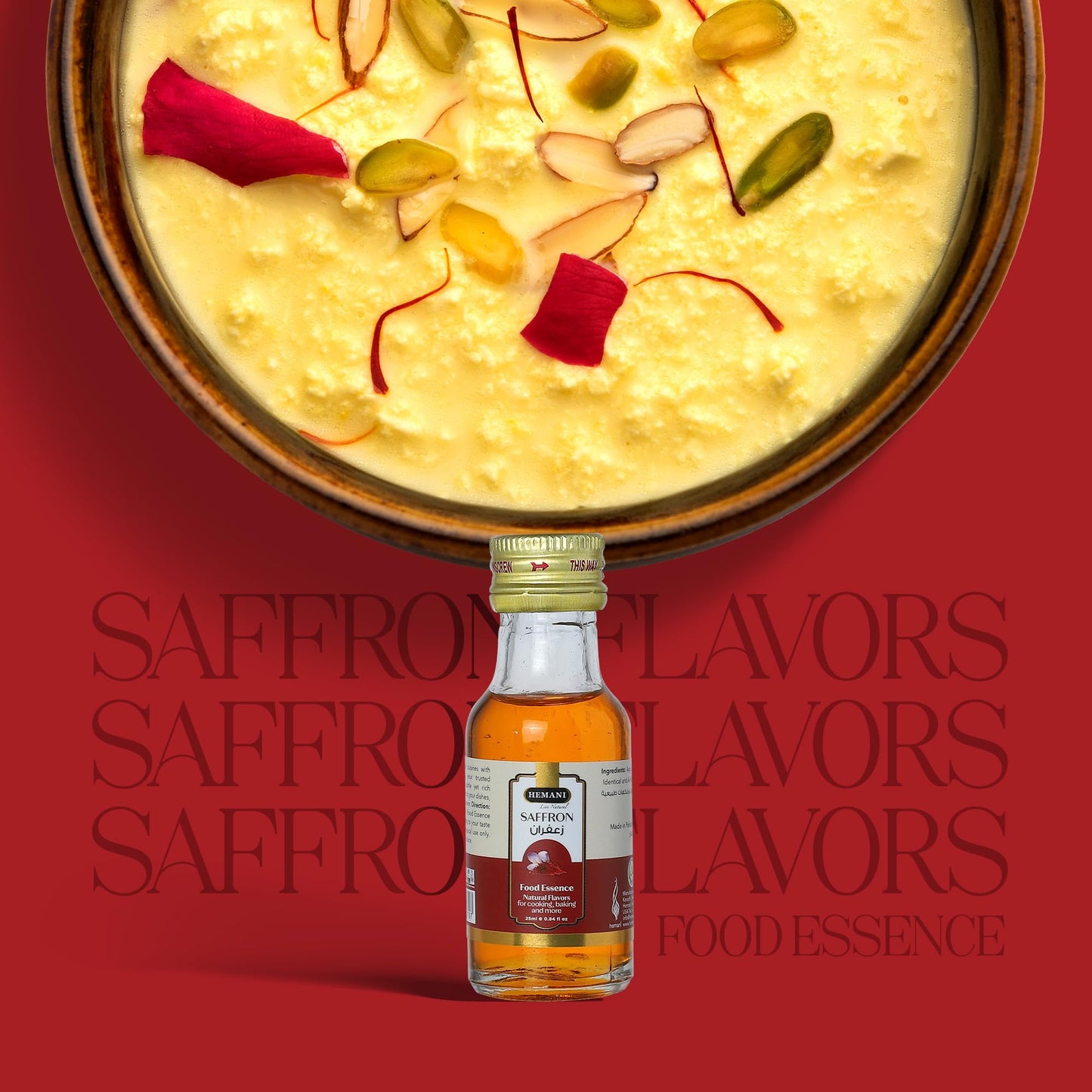 Hemani Saffron Food Essence 25 Ml Halal - Natural, Concentrated, And Authentic Saffron Flavor For Cooking, Baking, And Making De
