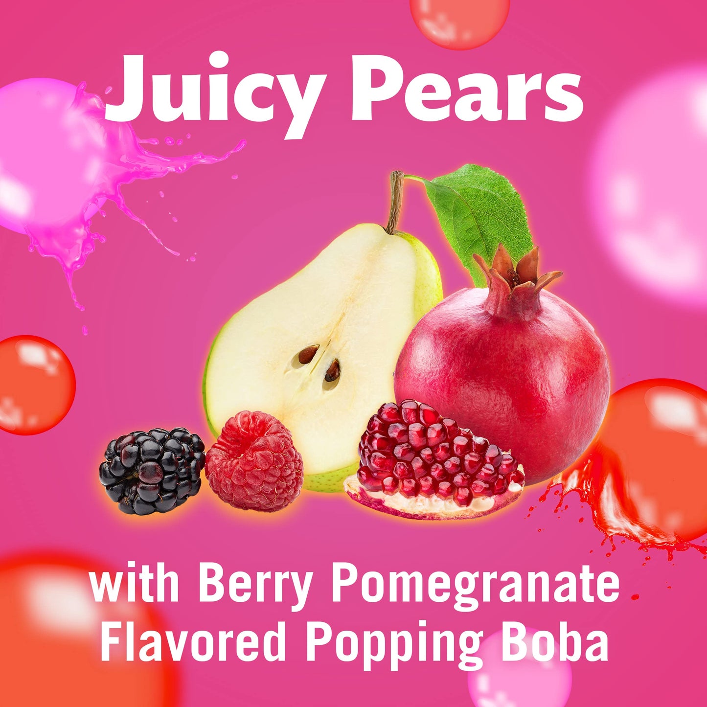 DEL MONTE BUBBLE FRUIT Pear Berry Pomegranate-Flavored FRUIT CUP Snacks, 24 Pack, 3.5 oz