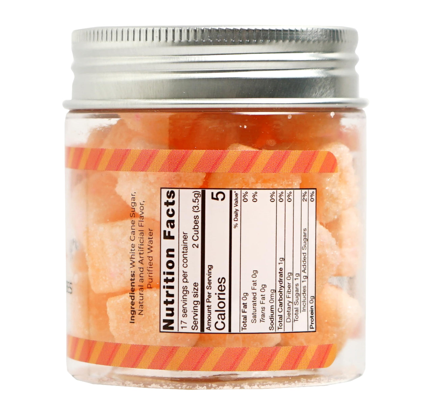 Bear Necessities Gourmet Sugar Cubes, Peach Infused, 70g Jar (About 35 Cubes)