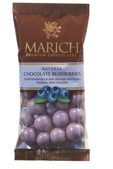 Marich Natural Chocolate Blueberries, 2.1-Ounce (Pack Of 12)