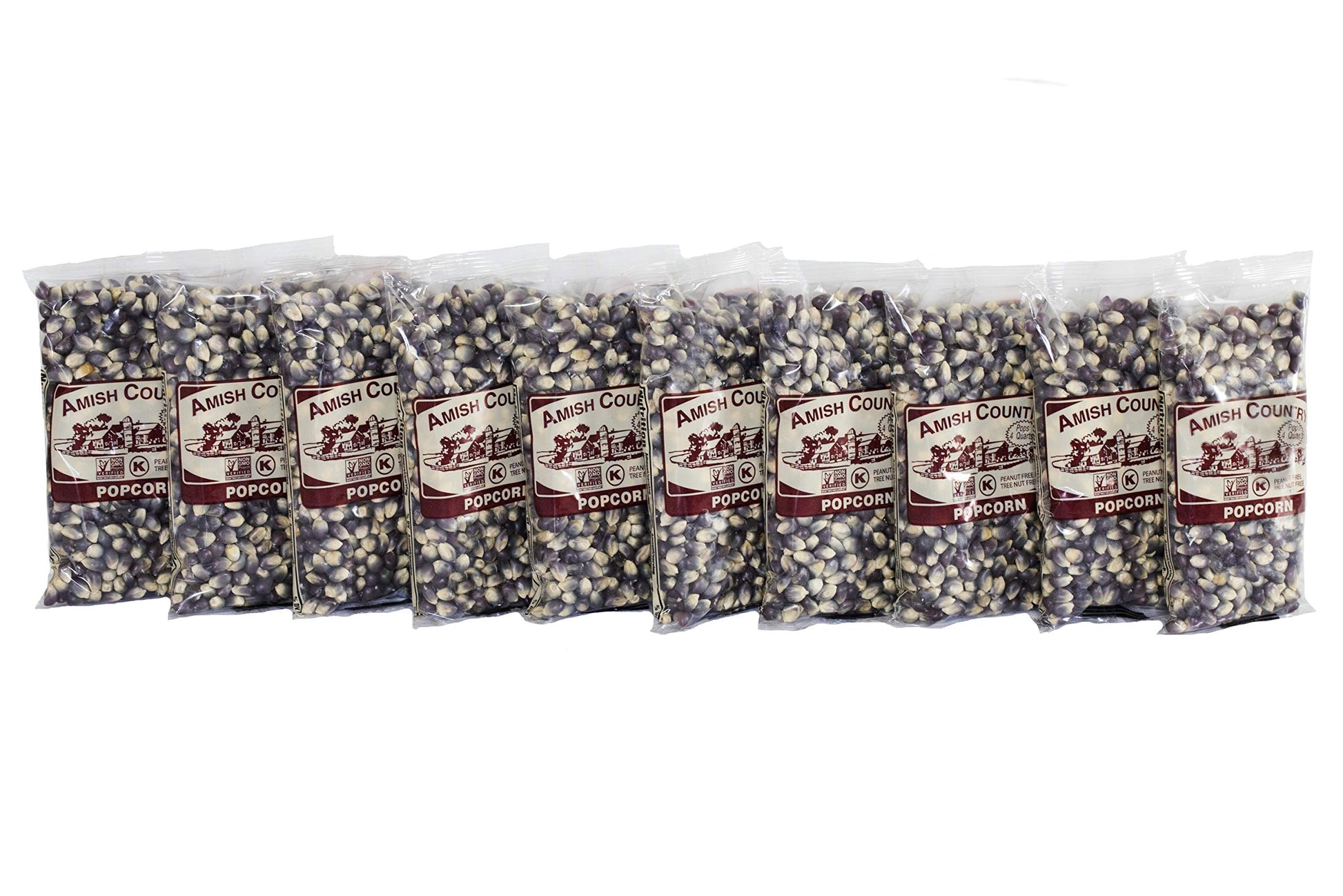 Amish Country Popcorn | 10-4oz Bags - Blue Kernels | Old Fashioned, Non-GMO and Gluten Free