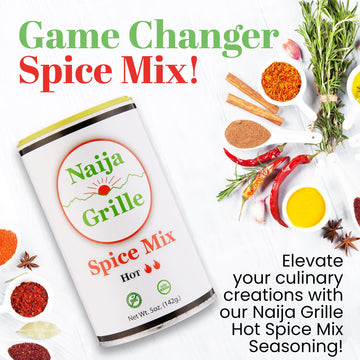 Naija Grille Seasoning - Hot - All Purpose Spice Mix For Chicken, Beef, Fish, Vegetables, And More - Elevate Flavor With Seasoni