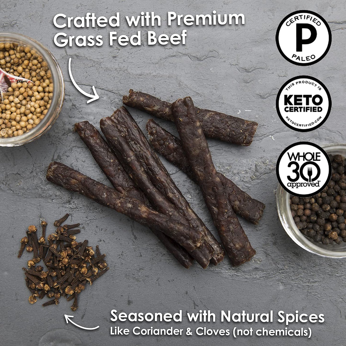 Ayoba Droewors Grass Fed Beef Paleo Sticks (4 Ounce, Pack Of 1) Keto Friendly, Air-Dried Grass Fed Beef Snack - Gluten Free, Nit