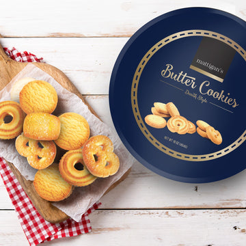 Mattigan'S Butter Cookies Traditional Danish Style Cookie Assortment, 16 Oz Tin, Gourmet Gifts For Holidays, Birthday, Special O