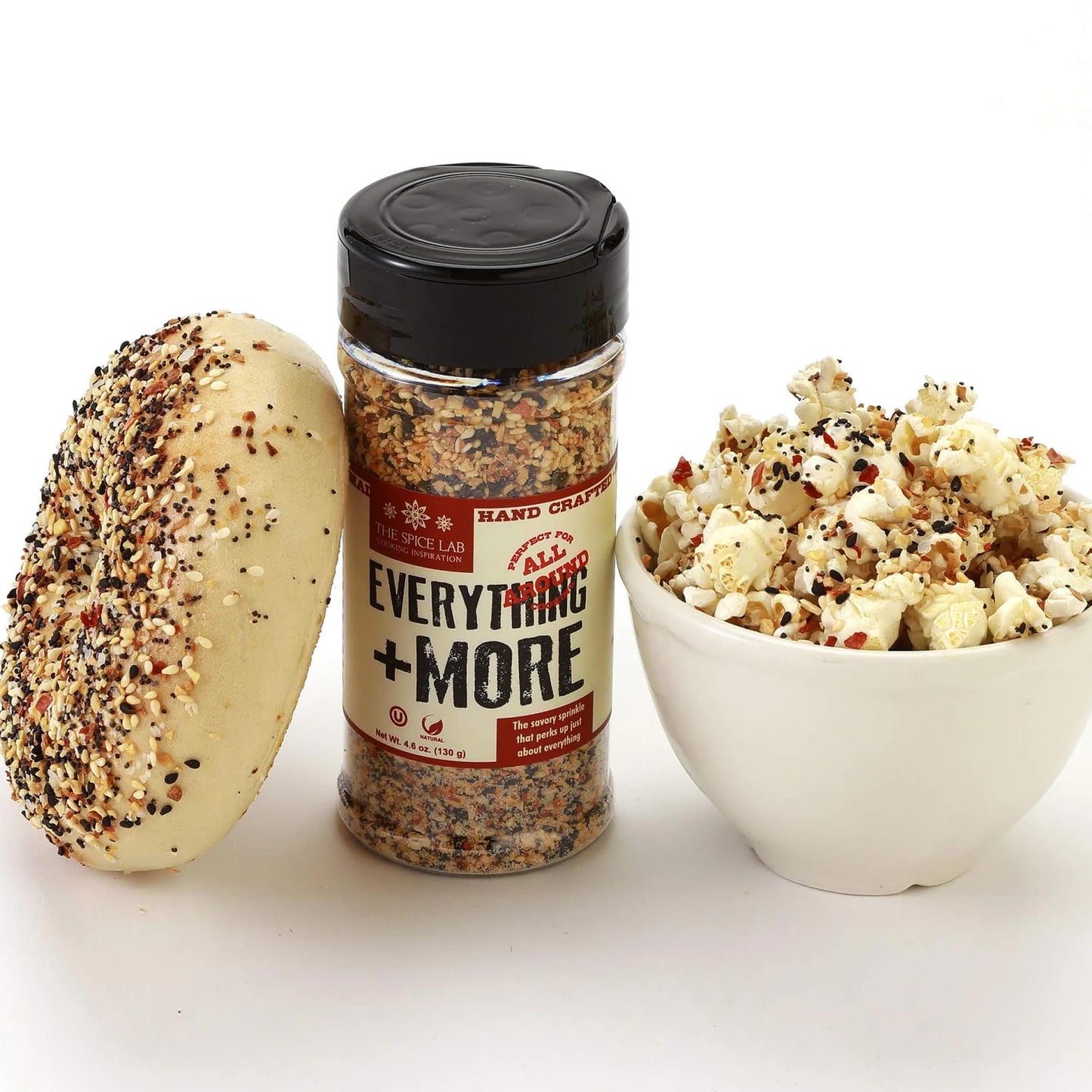 The Spice Lab Everything Bagel Seasoning Blend - 4.6 Oz Shaker Jar - Premium Everything Seasoning For Bagels - Gourmet Paleo And Keto Approved Spice - The Perfect Everything Bagel Spice - 7079