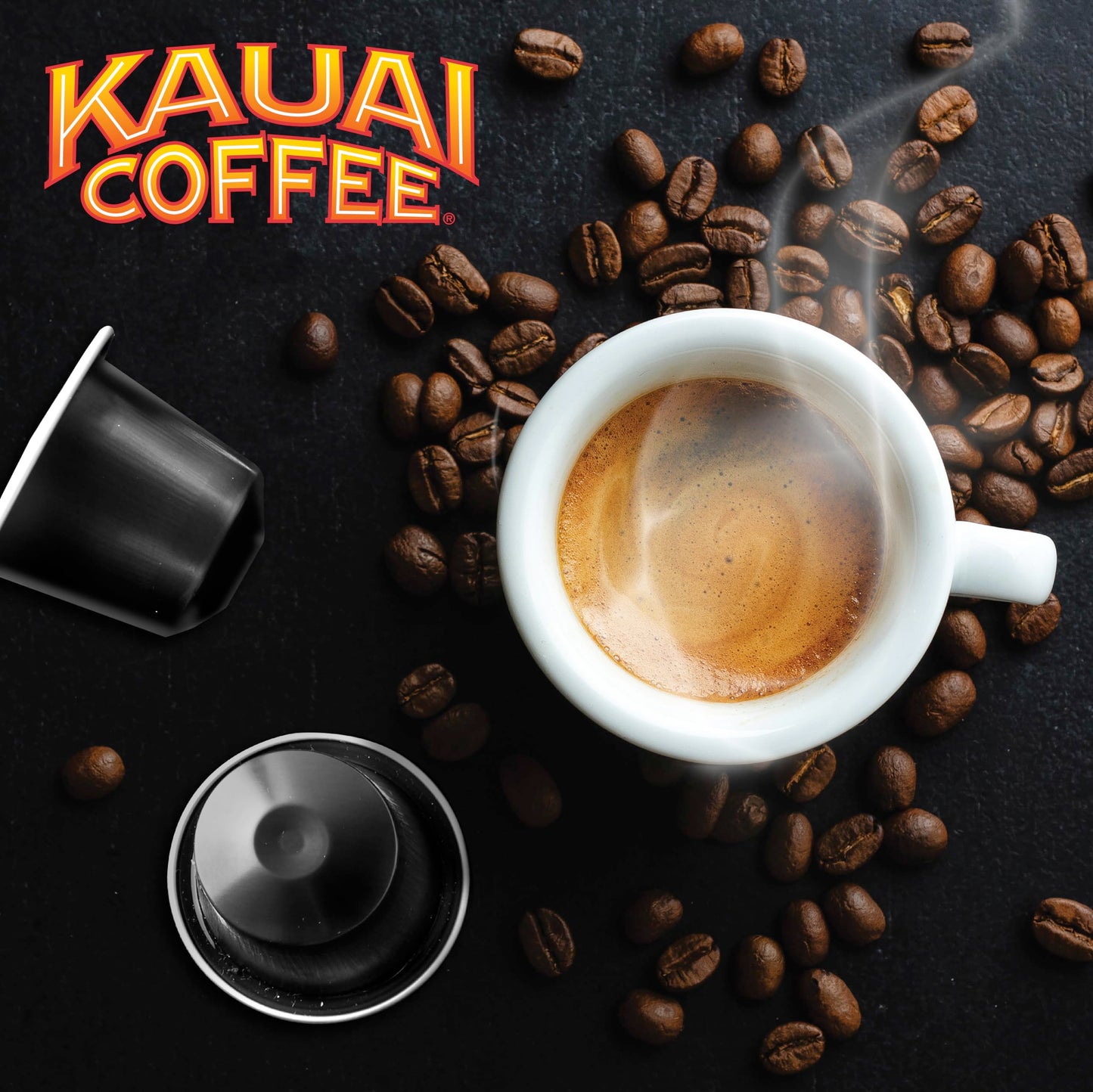 Kauai Coffee Espresso Pods Compatible with Nespresso – Dark Roast, 10 Count, Arabica Coffee, Rich Cocoa & Smoky Finish