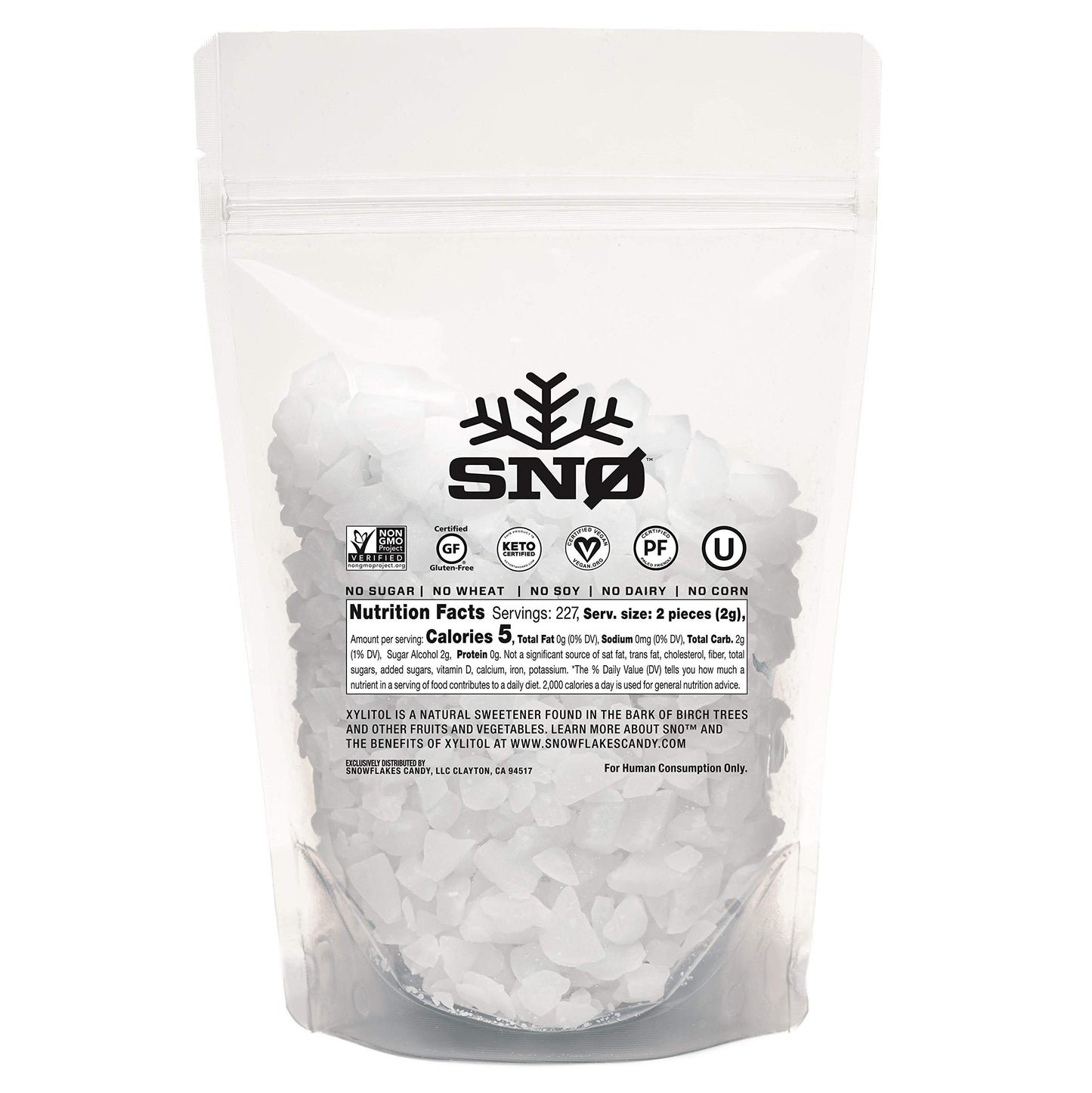 Tropical Mix Keto Xylitol Candy Chips - Sn 1Lb Bag - Sugar-Free Candy With Only 2 Ingredients | Low Carbs, Diabetic-Friendly, No