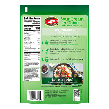 Idahoan Sour Cream and Chives Mashed Potatoes, Family Size 8 oz (pack of 8)