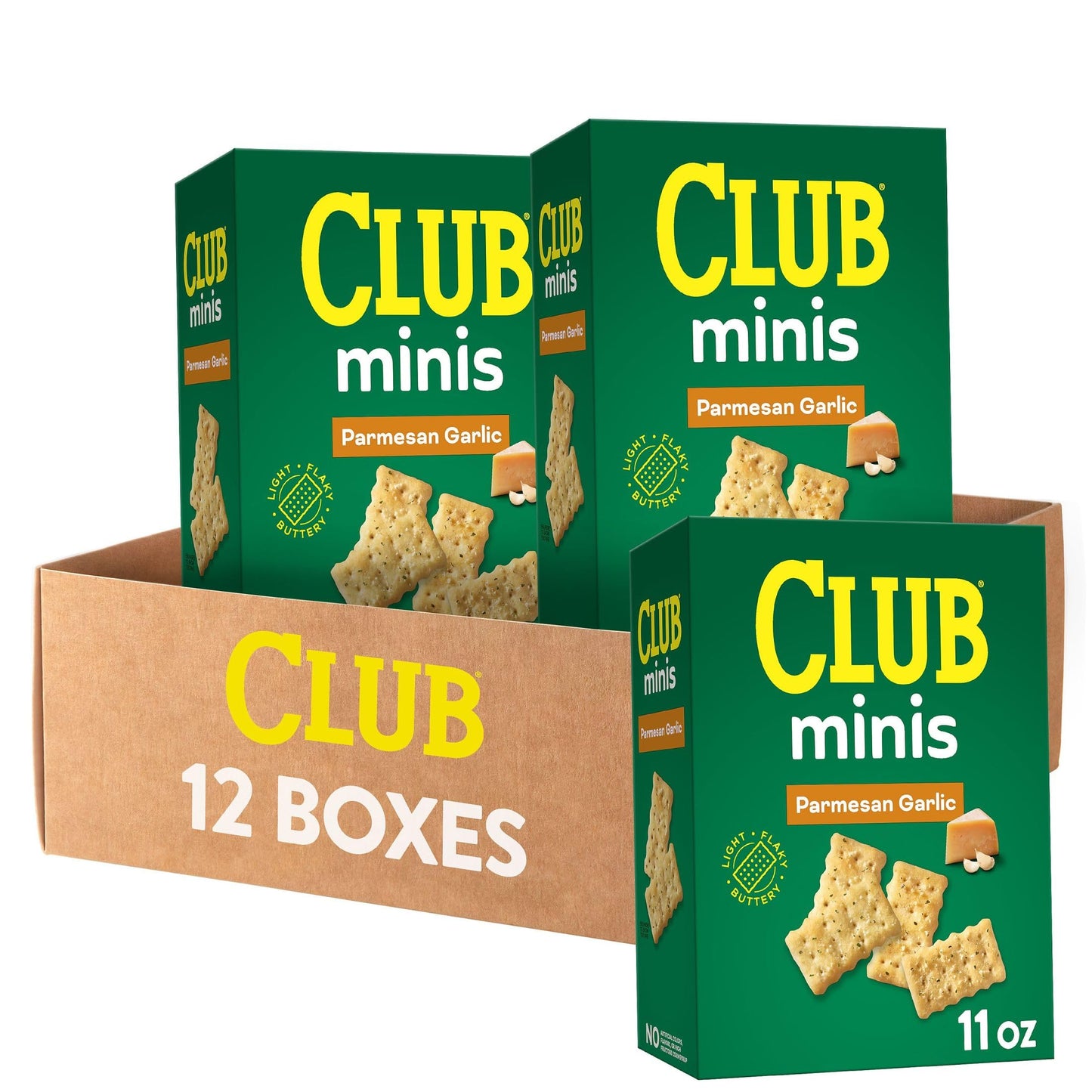 Club Minis Crackers, Lunch Snacks, Parmesan Garlic (12 Boxes)