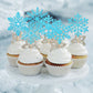 ZHUOWEISM Snowflake Cupcake Toppers, 36 PCS, Silver, Bamboo, Winter Theme Cake Decorations for Kids Birthday and Baby Shower