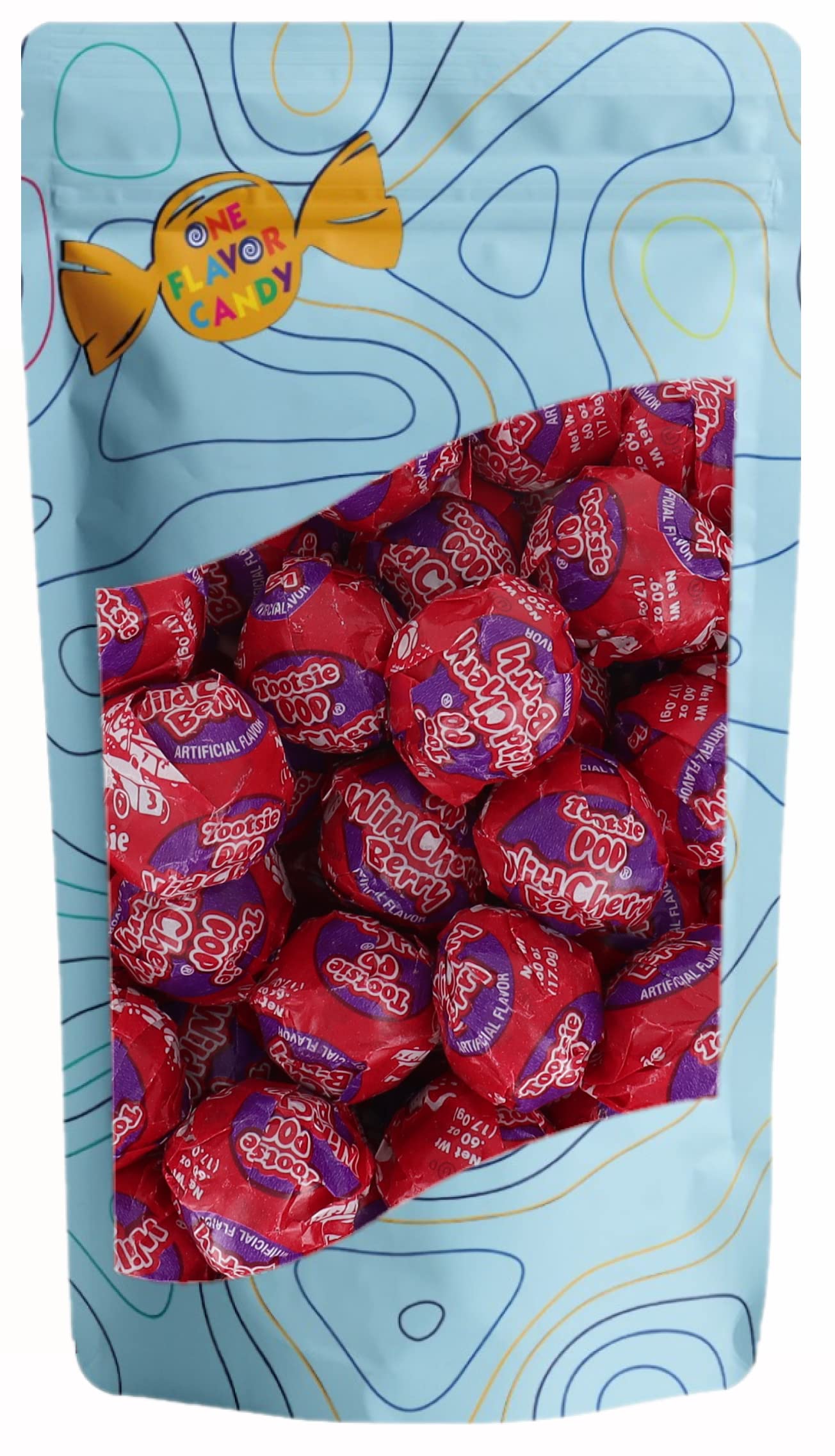 One Flavor Candy Tootsie Pops Lollipops Bulk Wild Cherry Berry Pack of 40