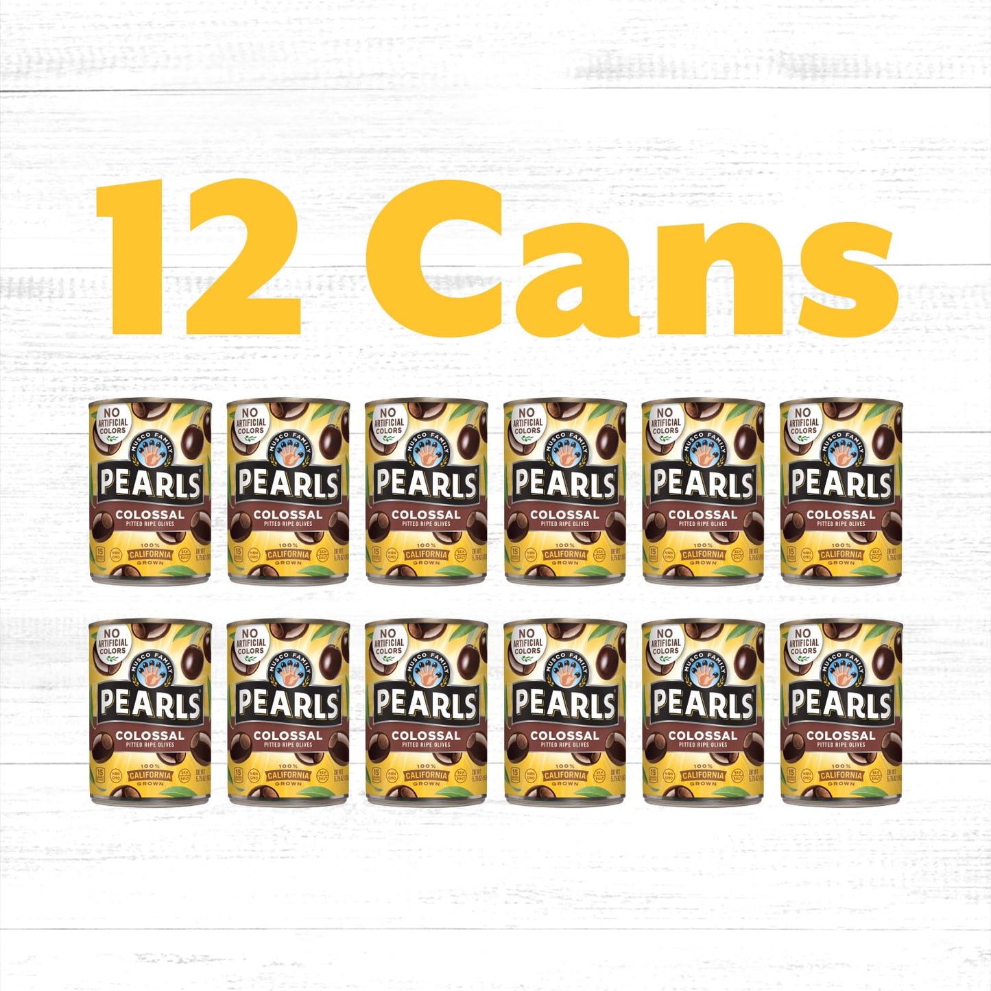 Pearls Colossal Ripe Pitted Olives  Pack of 12  5.75 oz Cans