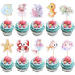 ZHUOWEISM Ocean Animal Cupcake Toppers, 40 PCS Sea Theme Decorations, Turtles, Octopus, Mermaid, Design 8