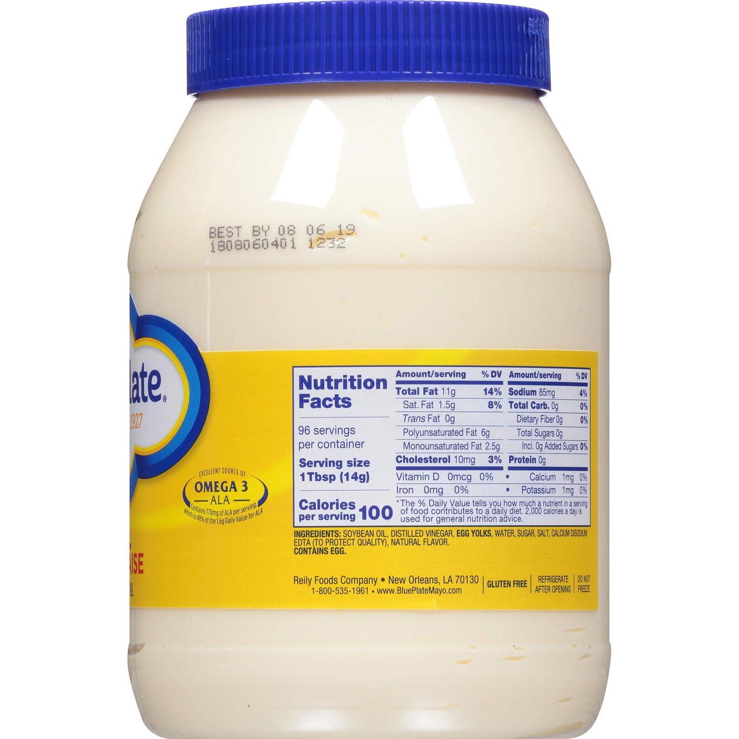 Blue Plate Real Mayonnaise, 48 Fl Oz Jar (Pack of 8)