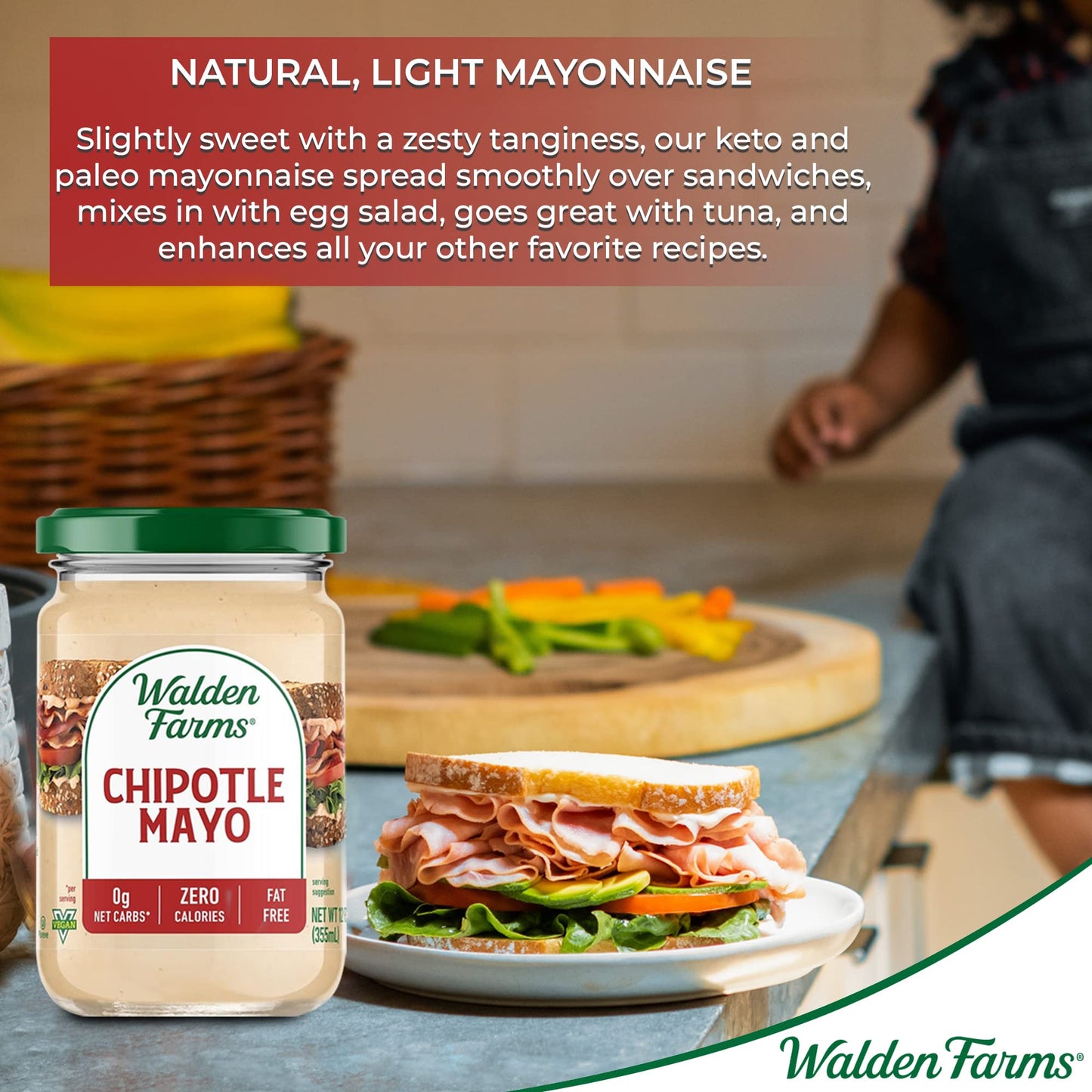 Walden Farms Flavored Mayo - Sugar Free, Calorie Free, Fat Free, Carb Free, Gluten Free 2 Bottles - 24 Ounce