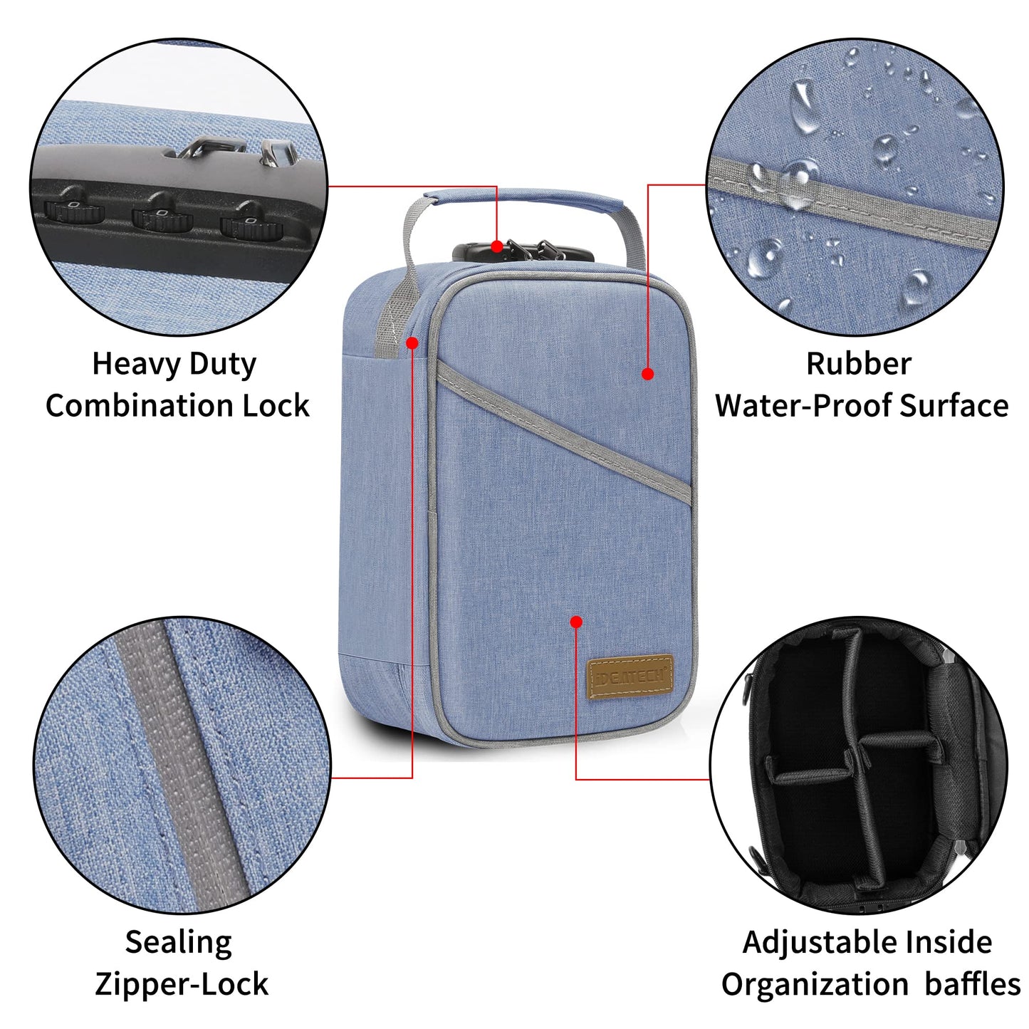 Ideatech Smell Proof Bag, Stash Boxes Smell Proof Case, Smell Proof Container With Lock, Smell Odor Proof Case Travel Storage Ba