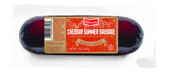 Klements Cheddar Summer Sausage, 12 Ounce, Savory Flavor, Perfect for Snacking or Charcuterie Boards