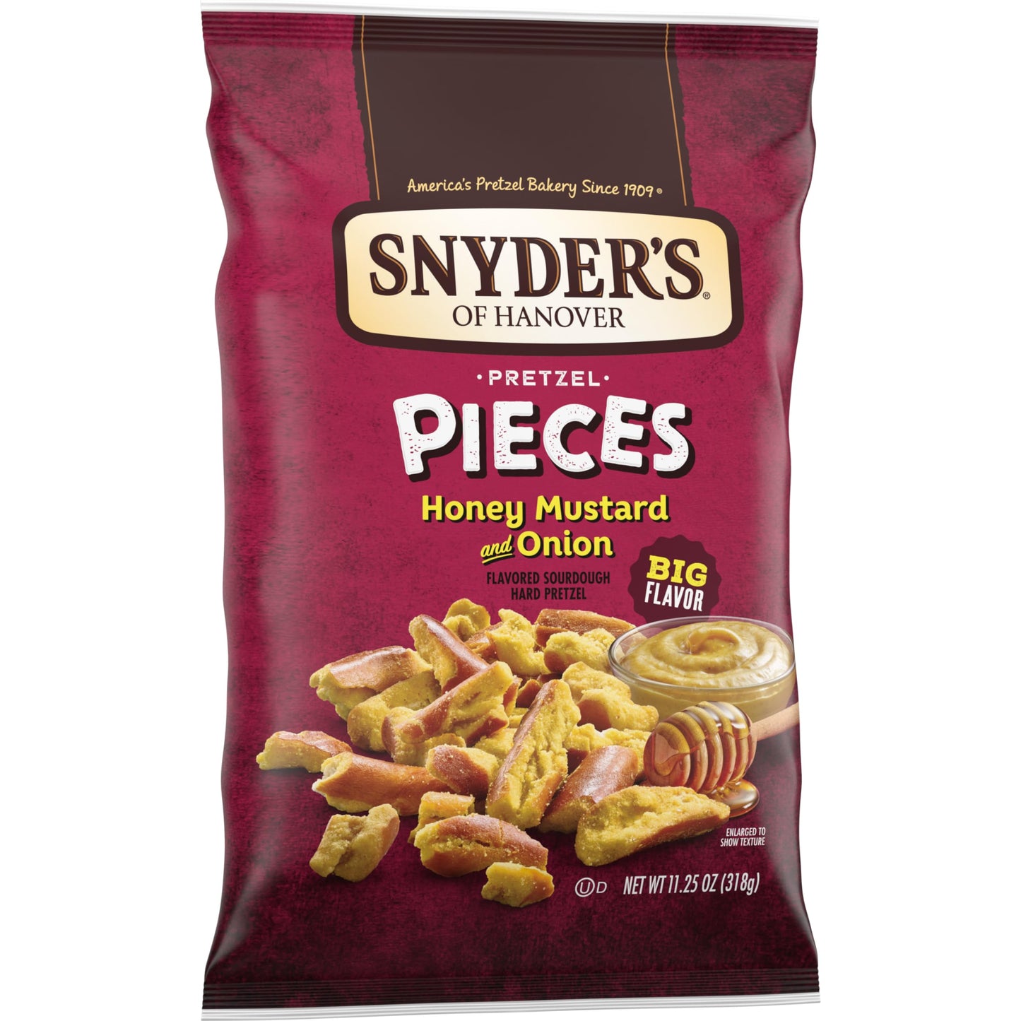 Snyders of Hanover Honey Mustard & Onion Flavored Pretzel Pieces, 11.25 Oz (Pack of 2)