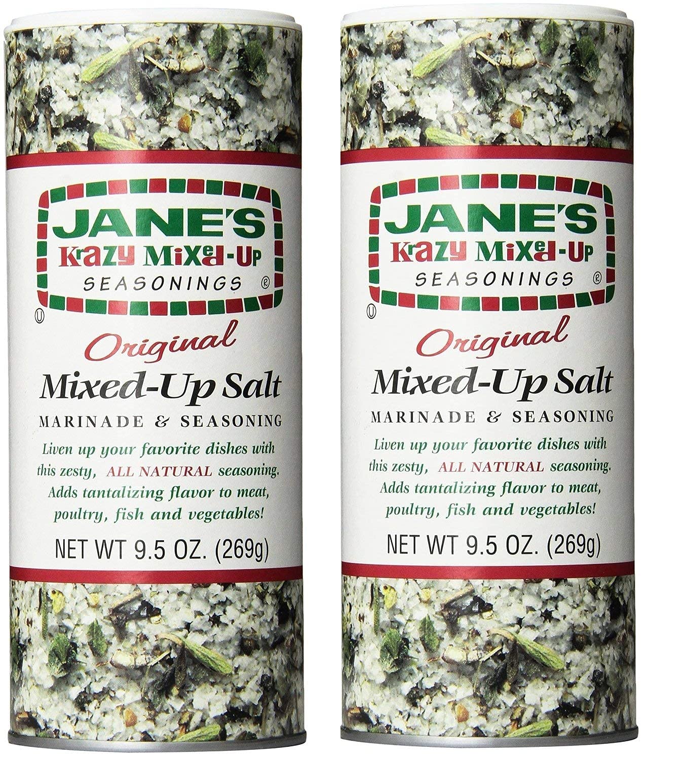 Janes Krazy Seasonings Mixed Up Salt Canister, 9.5 Ounce (2-Pack)
