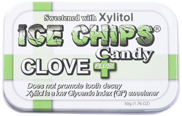 ICE CHIPS Candy Hand Crafted Tin - Clove Flavor, 1.76 Ounce, Pack of 1, Model 810906020060