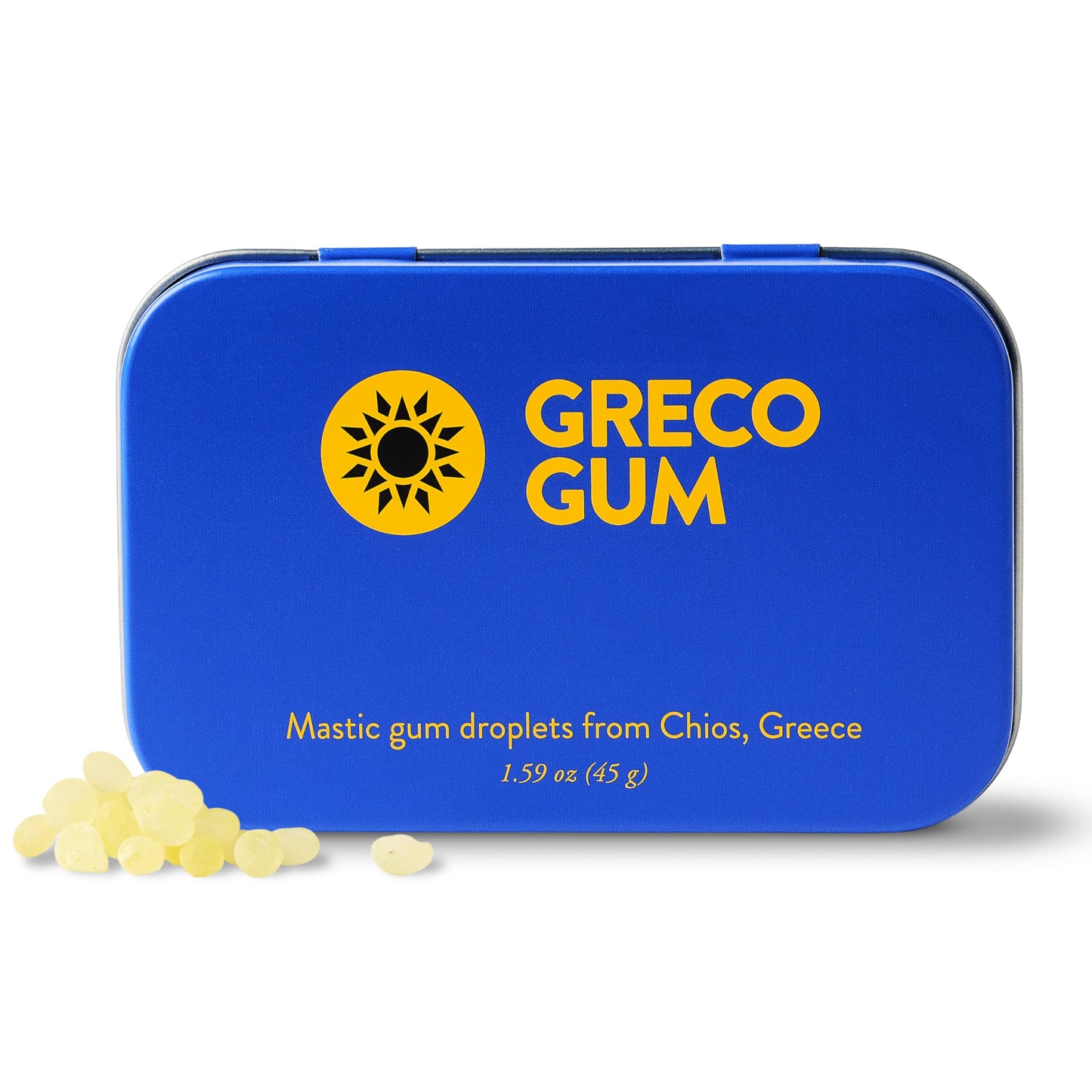 Greco Gum - Mastic Gum Droplets - Small Pieces Hard Chewing Gum for Jawline Training, Digestive Support, Bloating Relief - Piney